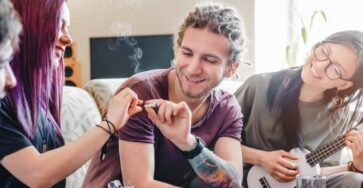 Image showing people who are smoking Cannabis for first time