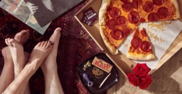 Image of couple's lying after sex and smoking weed